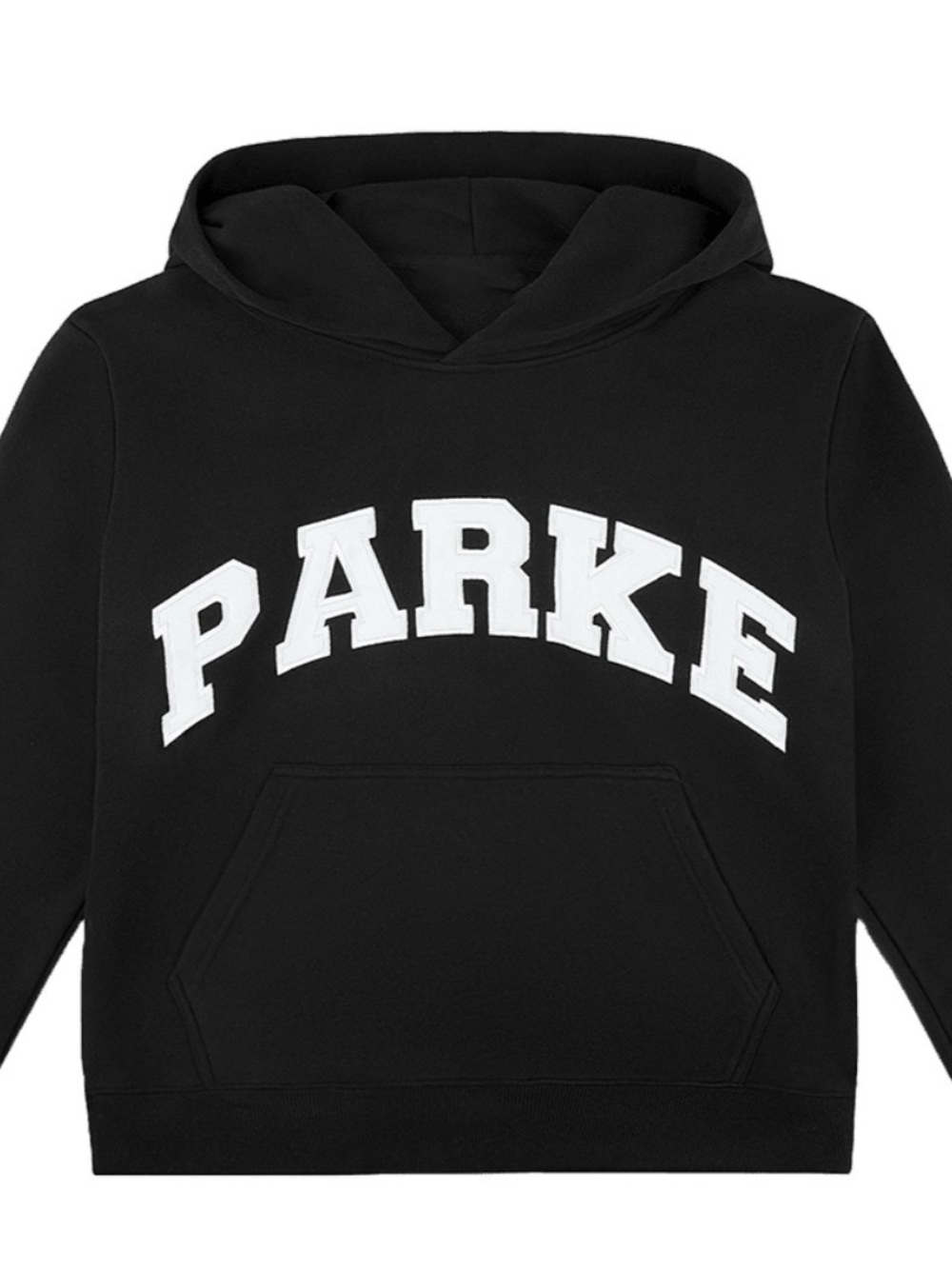PARKE Black Pullover Hoodie with White Logo